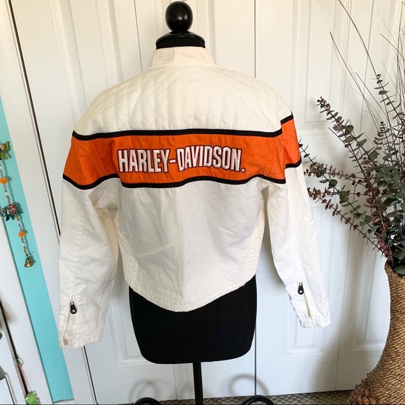 Harley Davidson | White Logo Cropped Racing Jacket - Picture 4 of 8